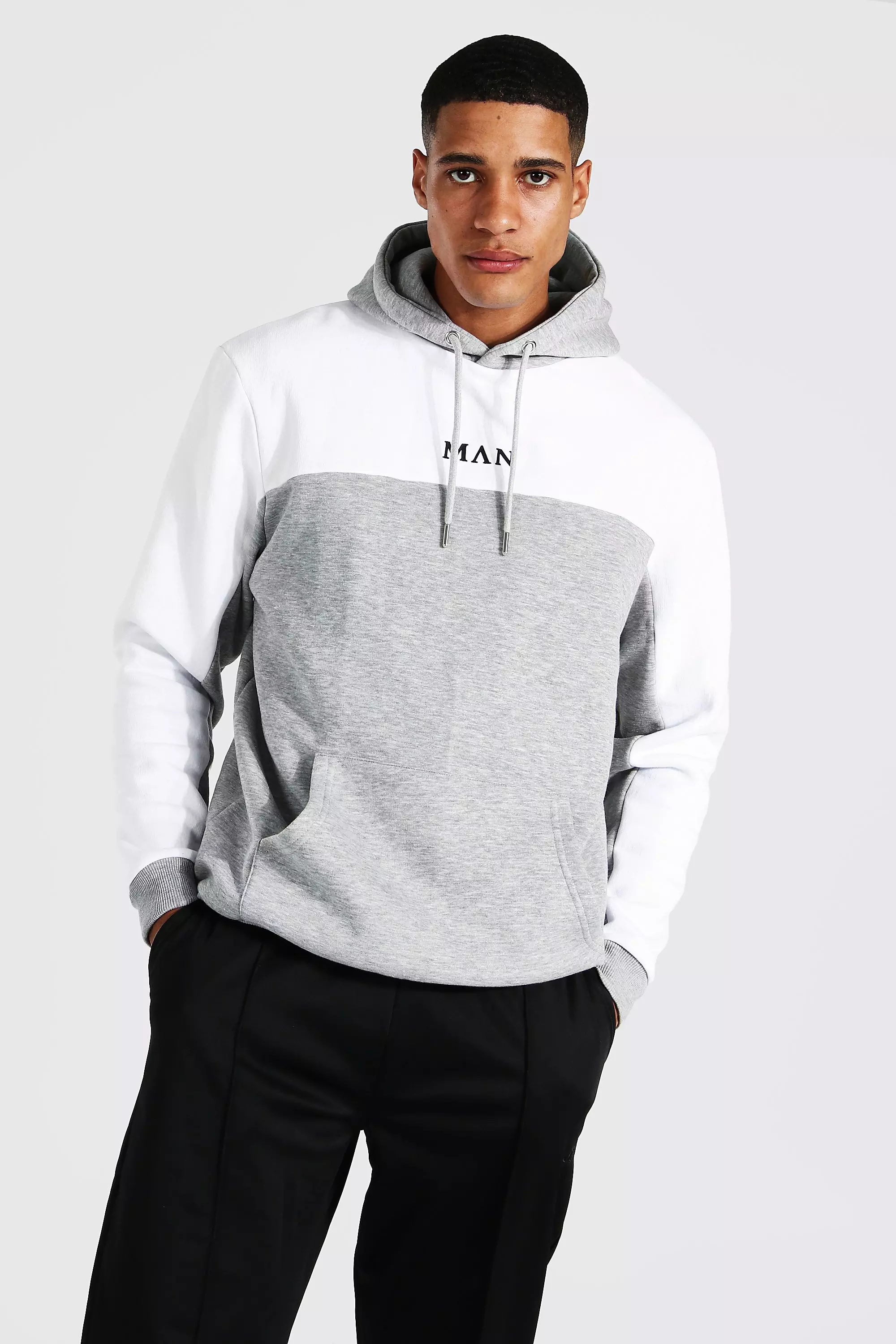 Tall Man Colour Block Hoodie boohooMAN